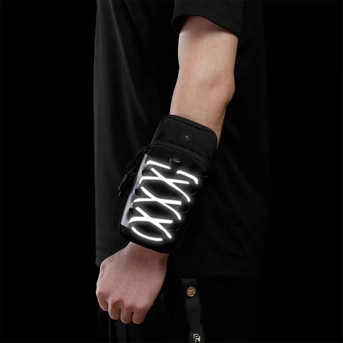 Bolsa De Brazo Deportivo Brazalete Reflectante Para Correr Negro