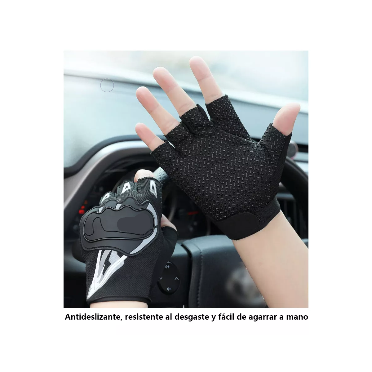 Guante De Ciclismo Medio Dedo Montaña Guantes Para Bicicleta Gris