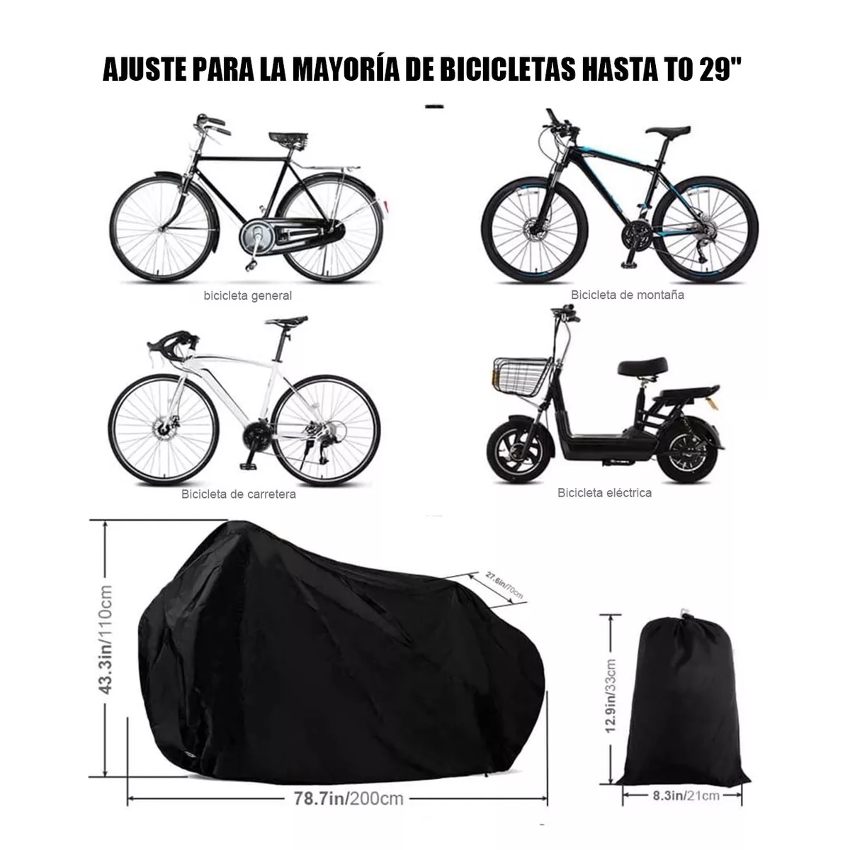 Cubierta Para Bicicleta Protección Uv Anti-polvo Impermeable
