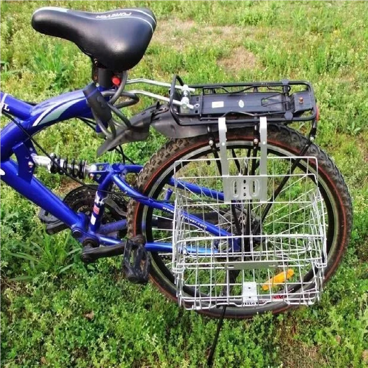 Canasta Plegable De Acero Reforzado Para Bicicleta Plata