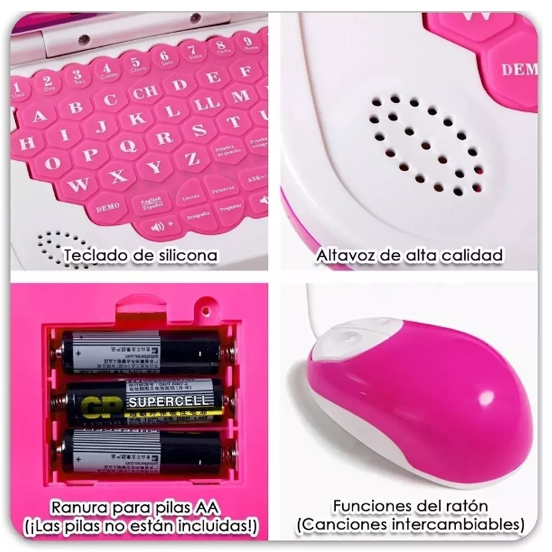 Laptop Interactiva Y Didáctica Español Juguete Para Niños