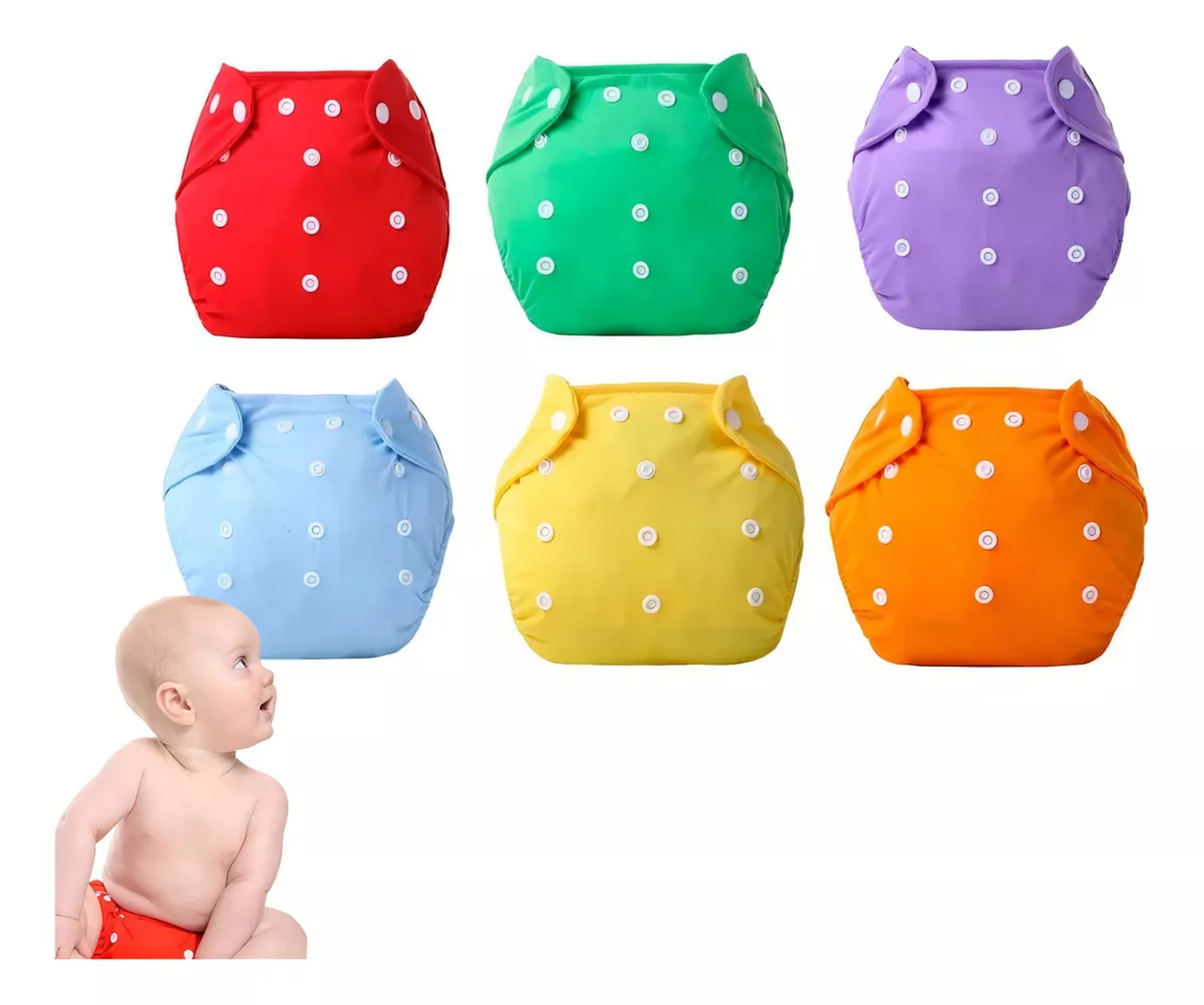 Pañales Pañales Ecológicos unisex Ajustable en pack de 6 x 6 unidades