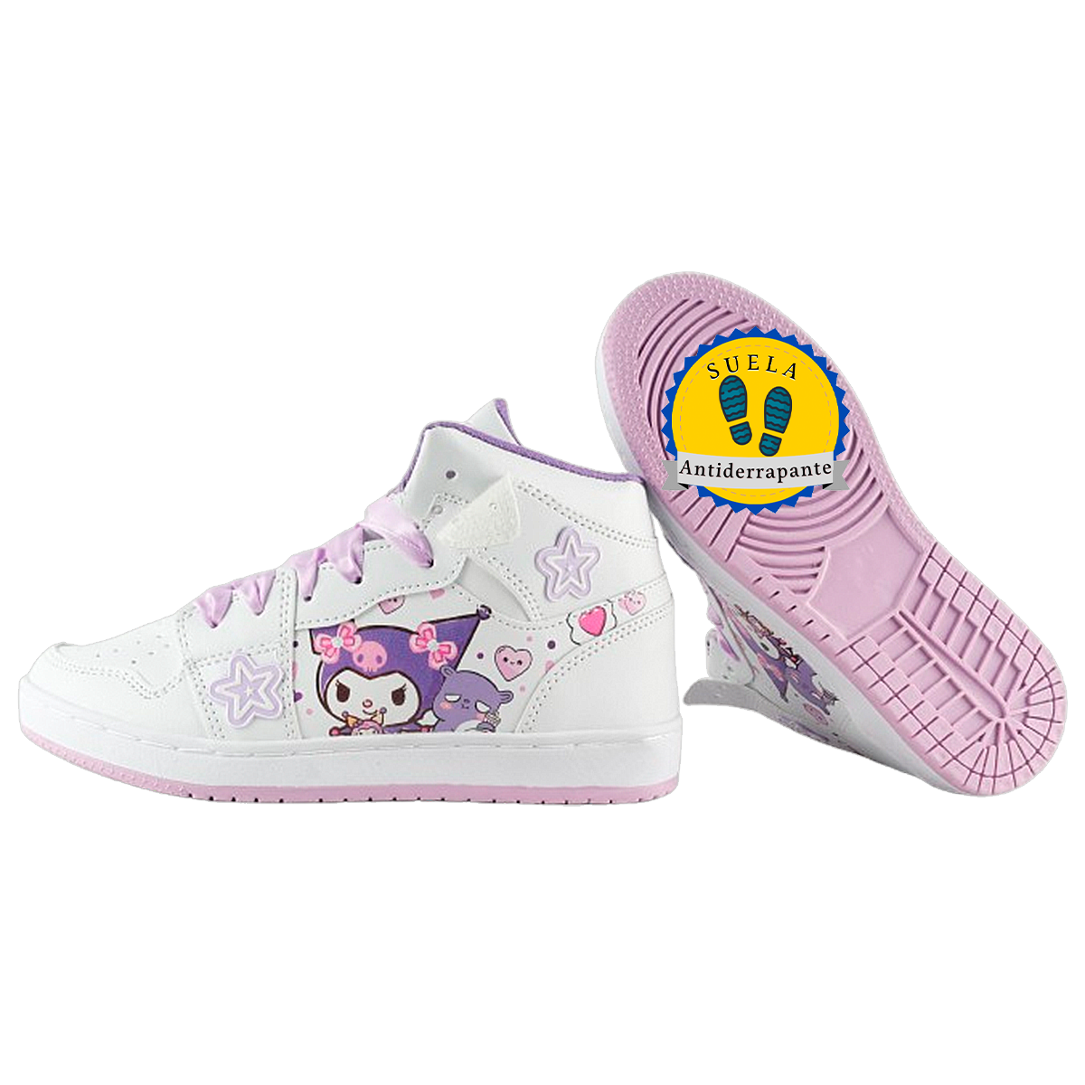 Tenis Niña Kuromi My Melody Moda Deportivo Cosidos 416-A-BLK
