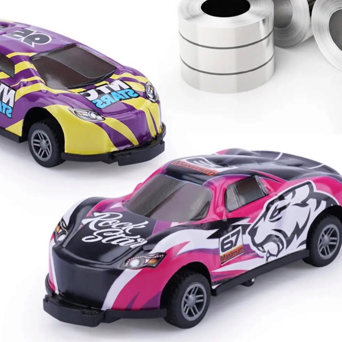 Carros De Carreras Chocones Metal Giran 360 Colección 8pz