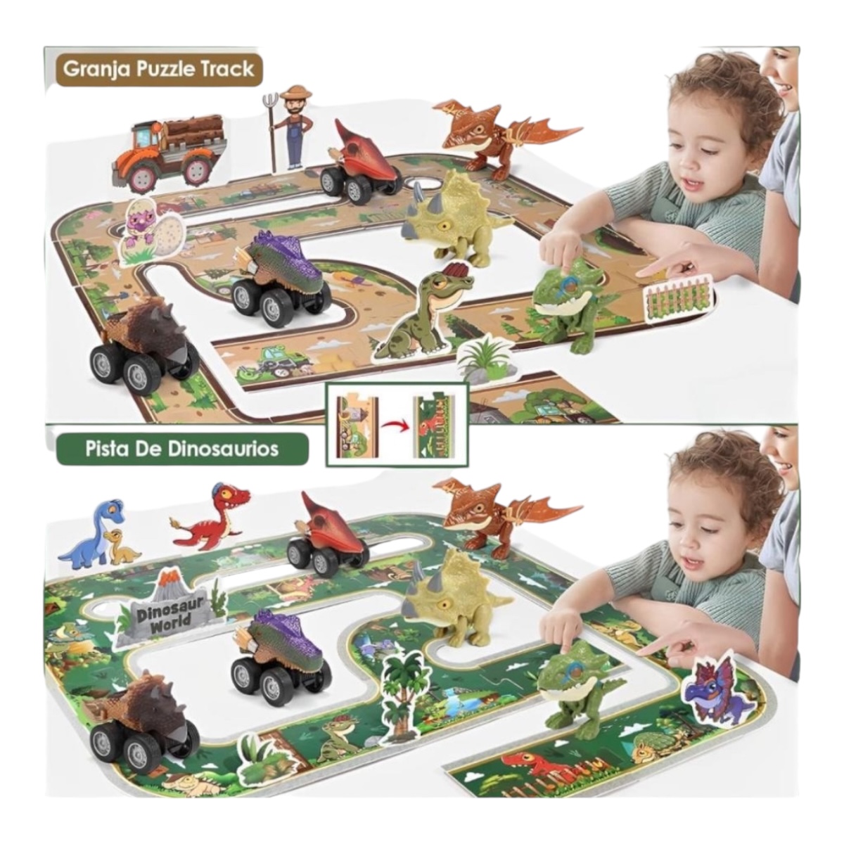 Juguete Carros Dinosaurios Con Pista