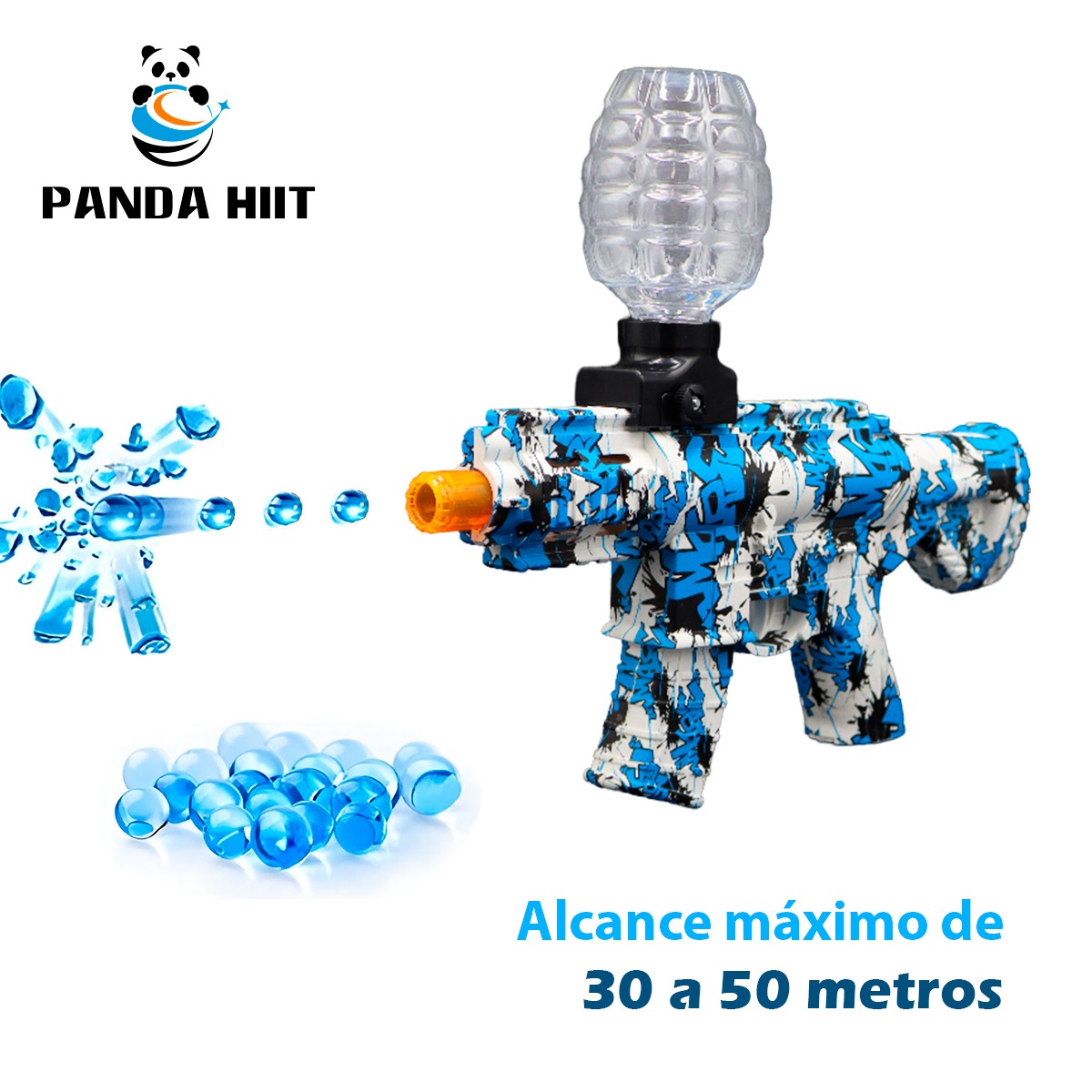 Pistola Automática Eléctrica Lanzadora de Bolitas Hidrogel (Azul)