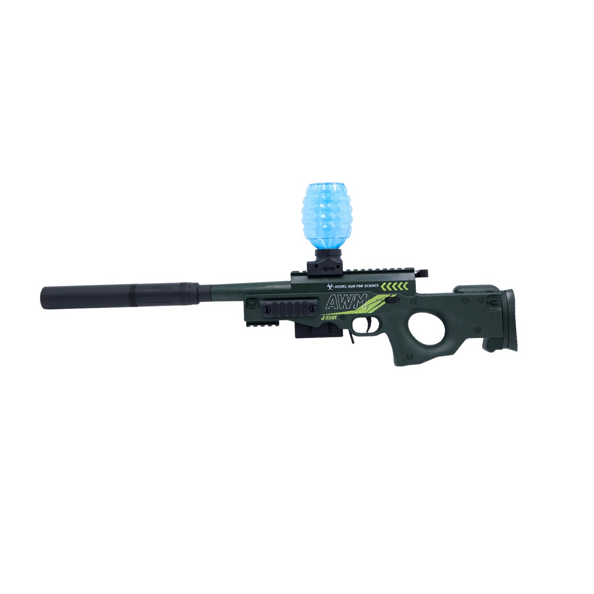 Rifle Automático Eléctrico Lanzador de Bolitas de Hidrogel (Verde)