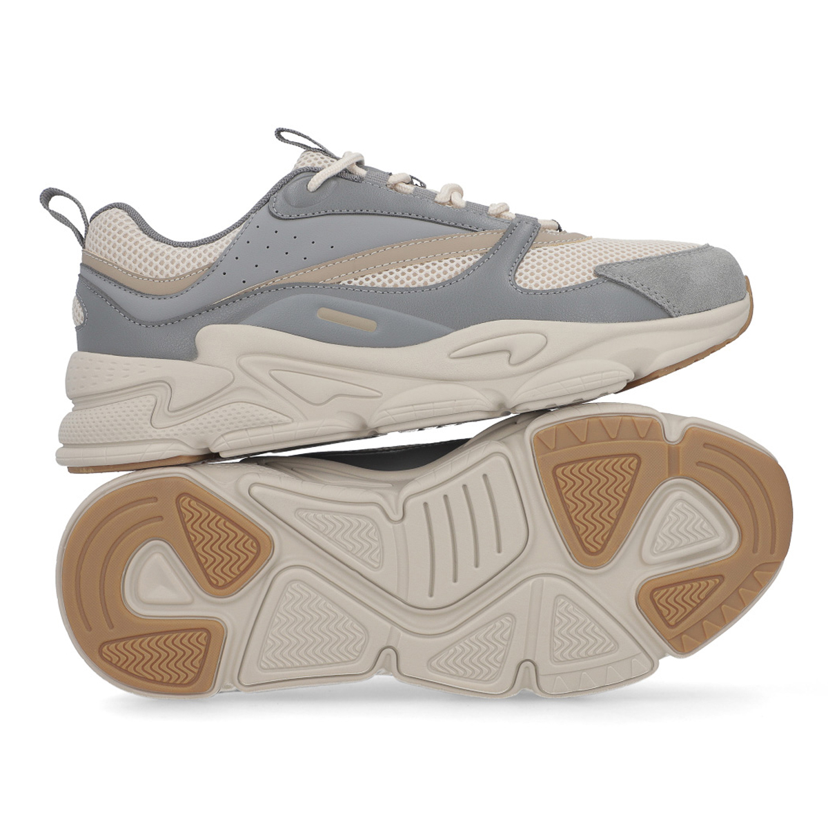 Tenis Urbano Suela Gruesa Hombre Capa De Ozono 615901 Gris