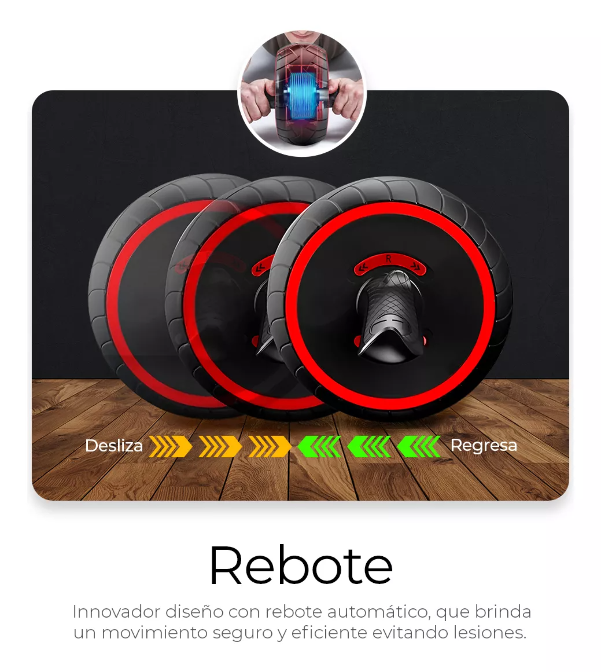 Rueda Para Ejercicio De Abdomen Llantas Rodillo Abs Gimnasio