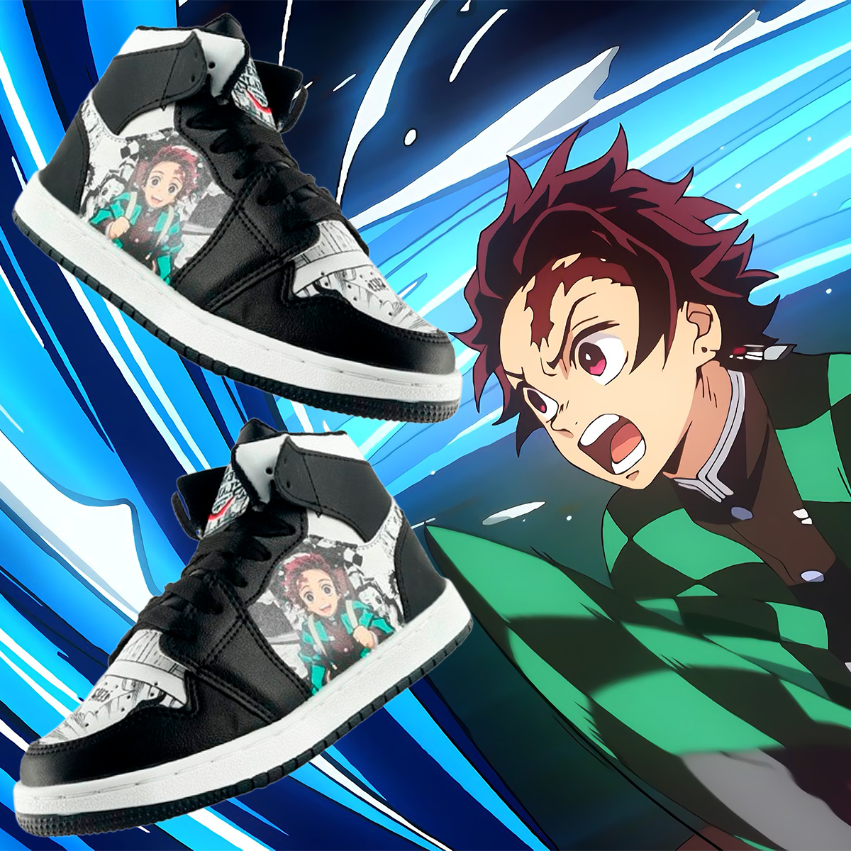 Tenis Niño Tanjiro Kamado Demon Slayer Moda Cosido 416-A-NBT