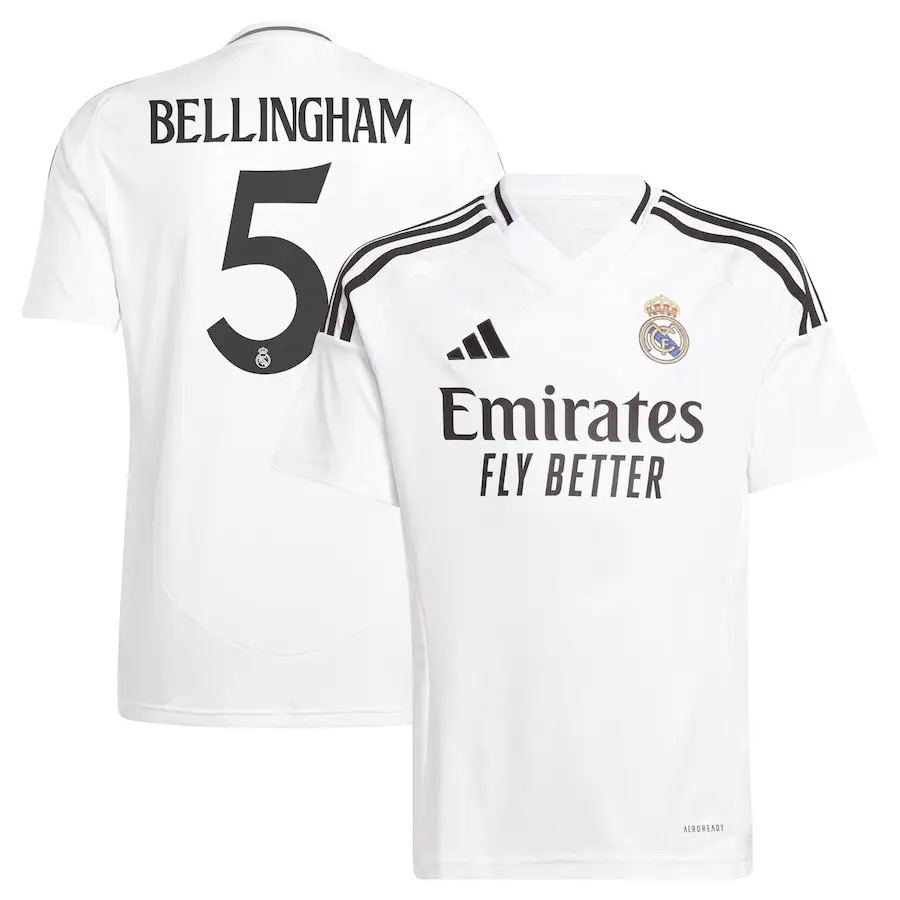 Jersey Original Adidas Real Madrid de España local Bellingham #5 2024-2025 JX1298