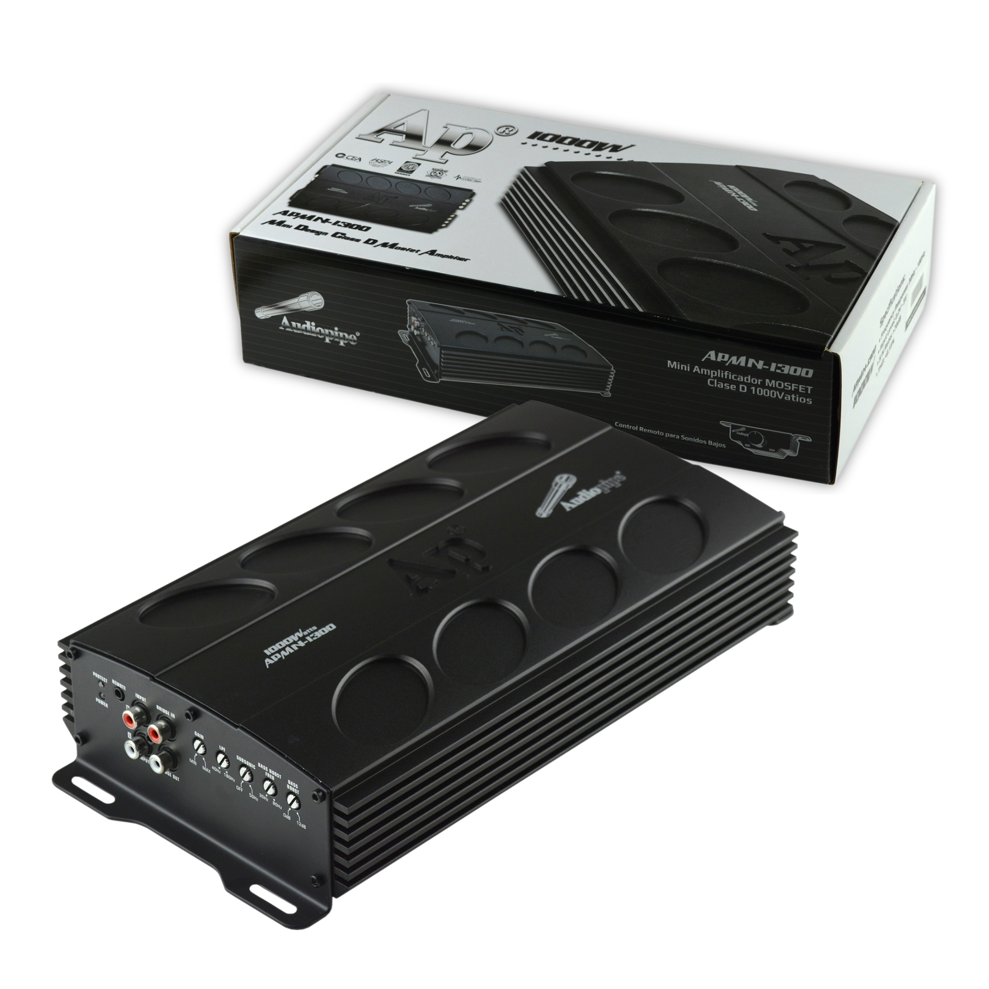 Amplificador Mini Audiopipe APMN1300 Clase D 1000 Watts