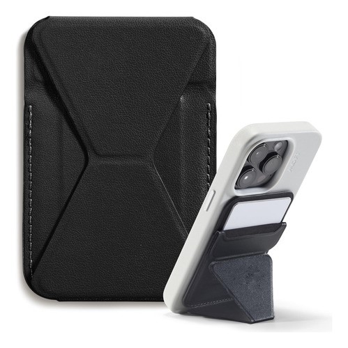 Wallet Tarjetero Para iPhone Magnético Con Soporte Plegable NEGRO