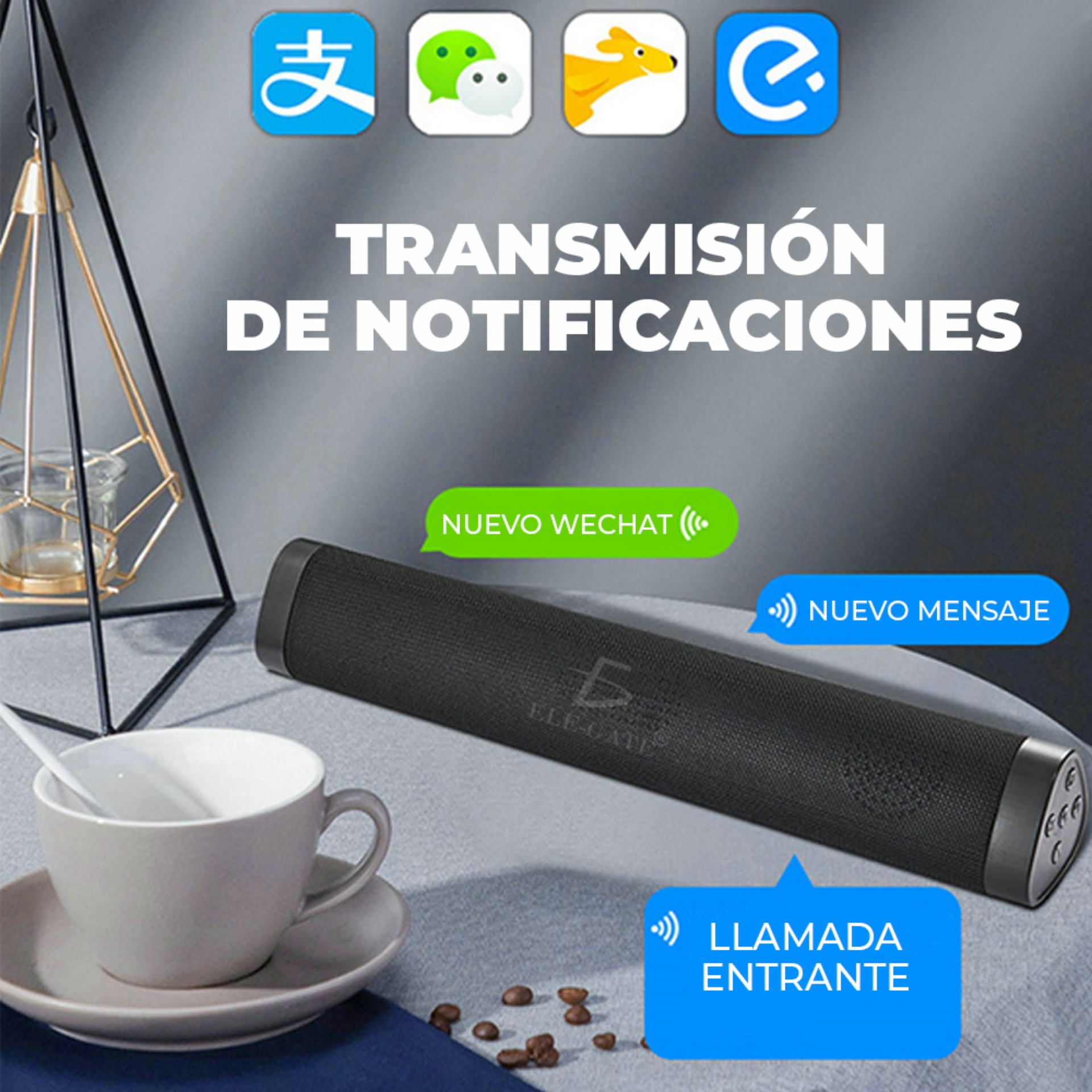 Barra de Sonido Estéreo Bluetooth 5.0 Inalámbrico con Subwoofer