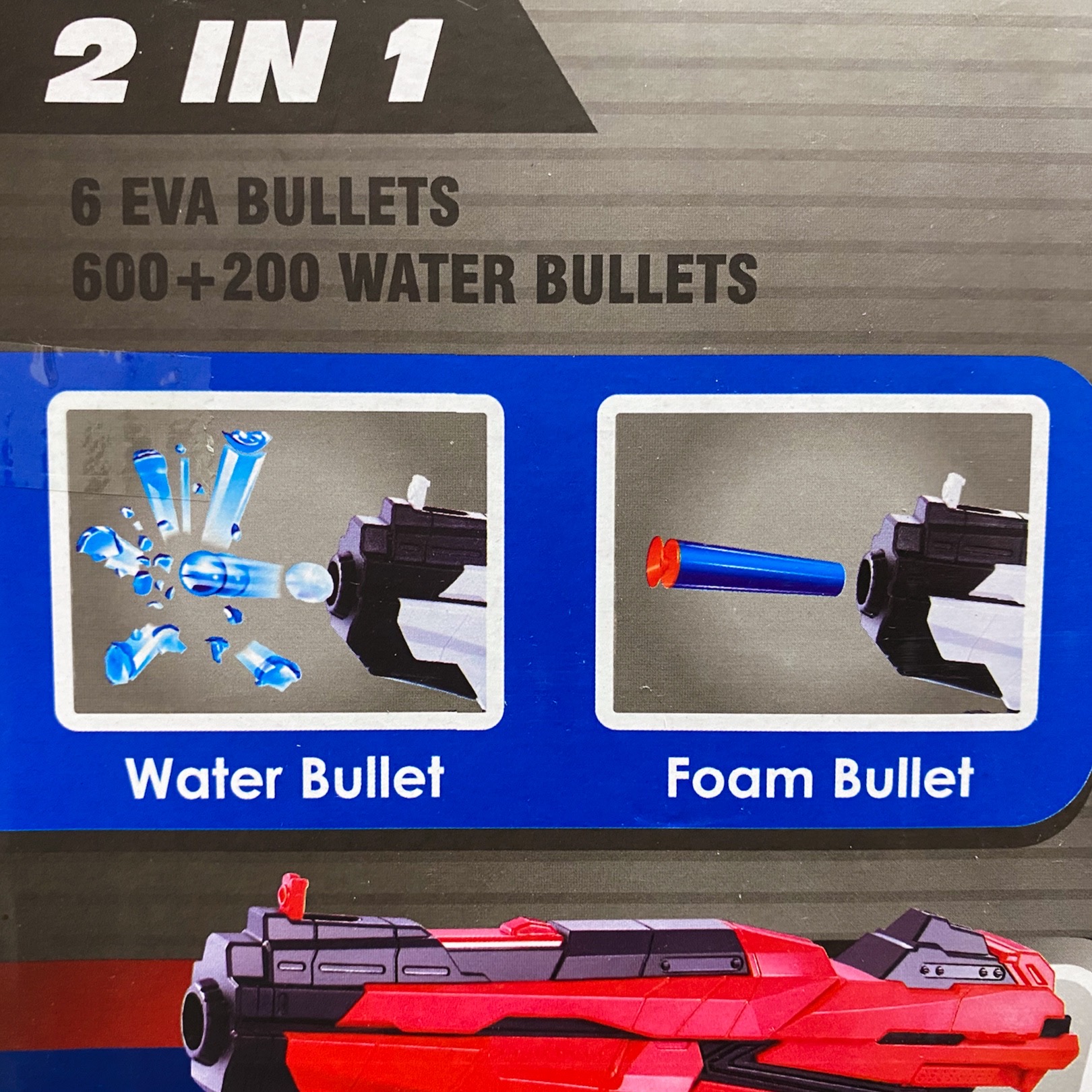 Pistola de Juguete Lanza Dardo y Hidrogel Con Laser 800 Hidrogel Space Gun 2en1