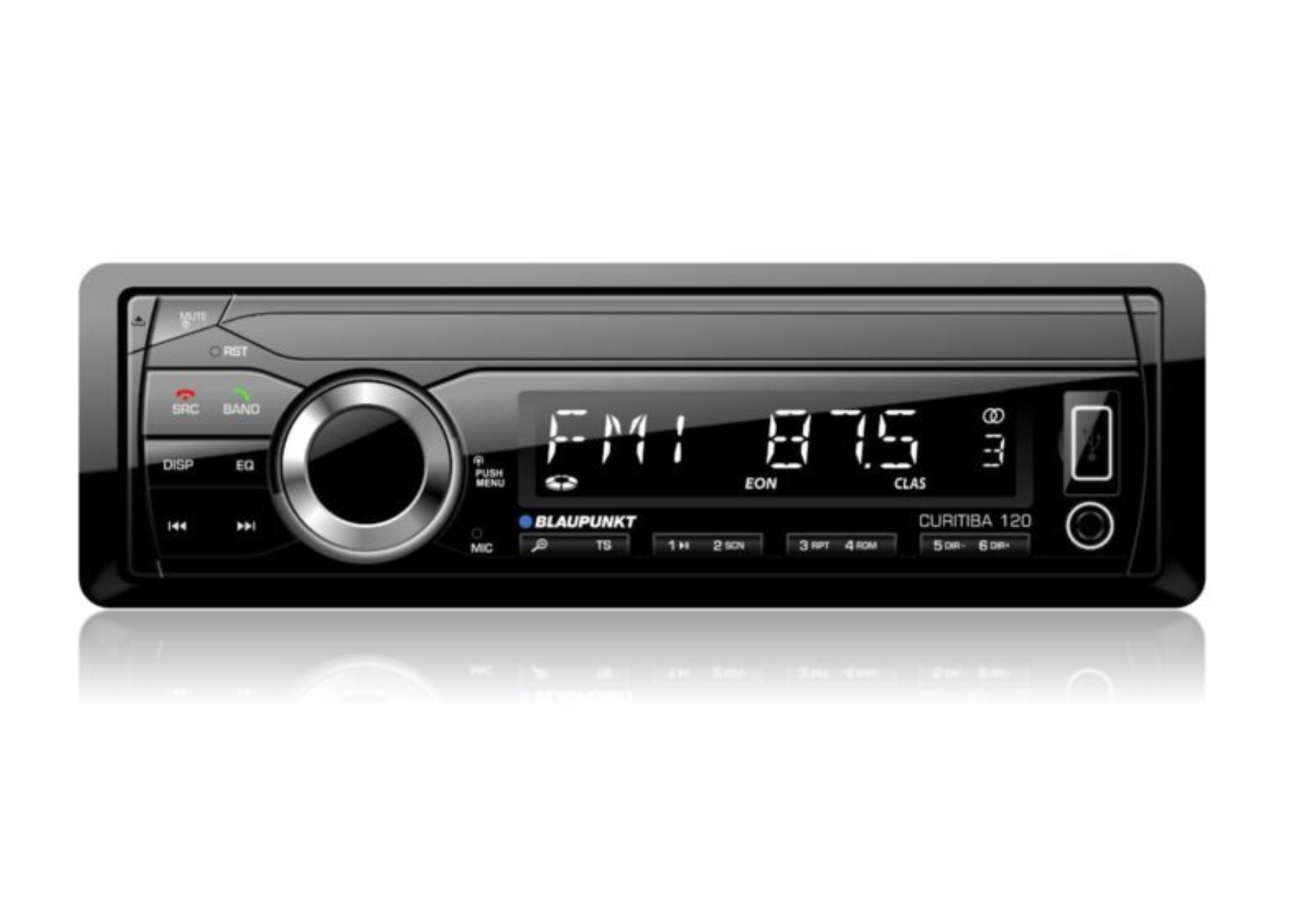 Autoestéreo Blaupunkt CURITIBA120 Caratula Fija C/Radio Bluetooth ALBY3