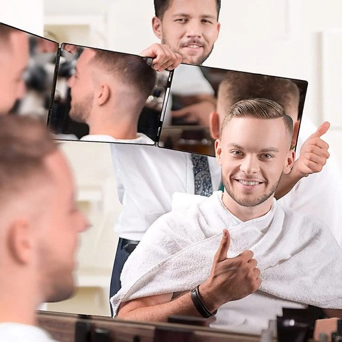 Espejo Tríptico 360 Grados Para Corte De Pelo Estilo