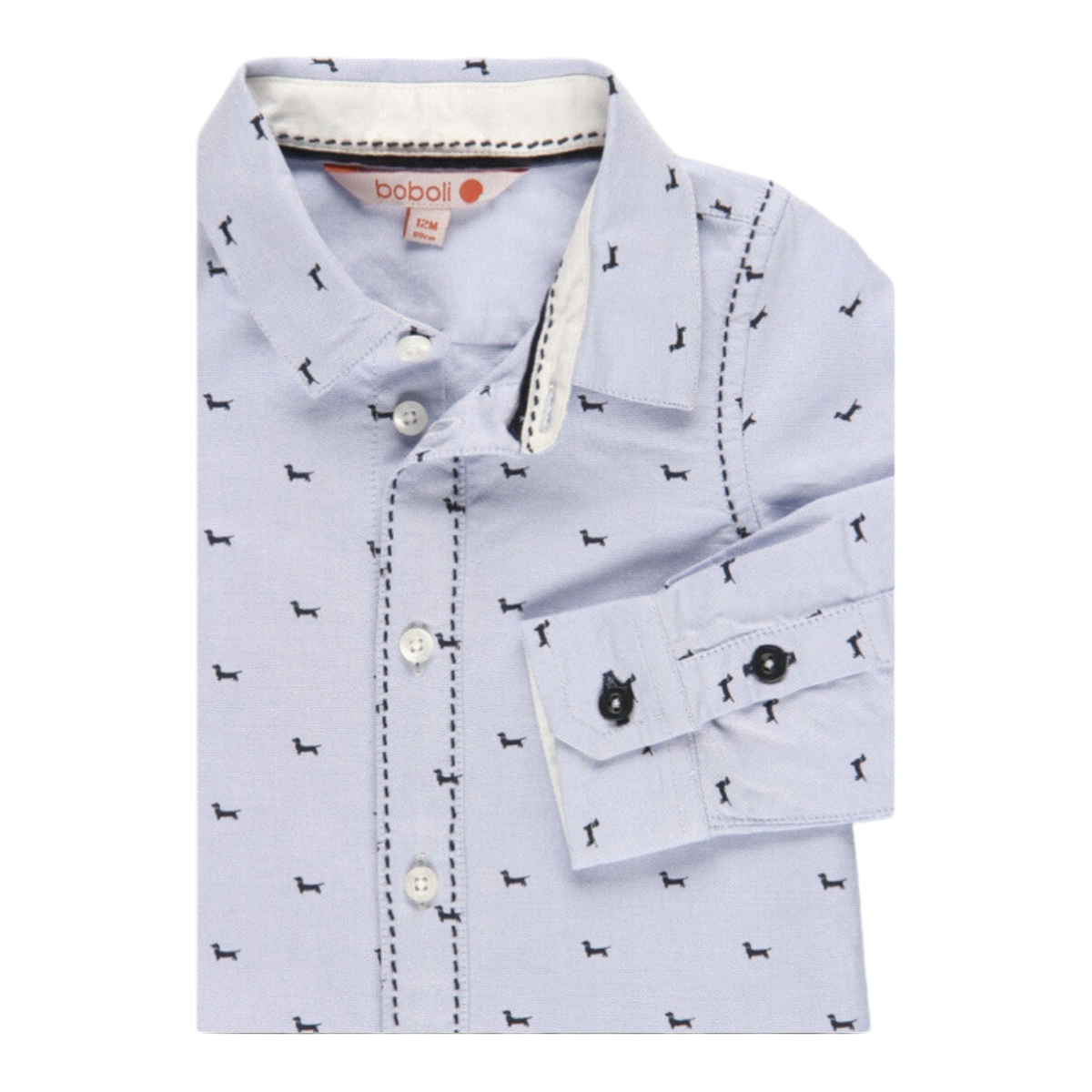 Camisa Azul cielo diseño perritos para bebe Niño BOBOLI
