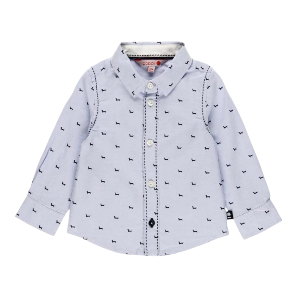 Camisa Azul cielo diseño perritos para bebe Niño BOBOLI