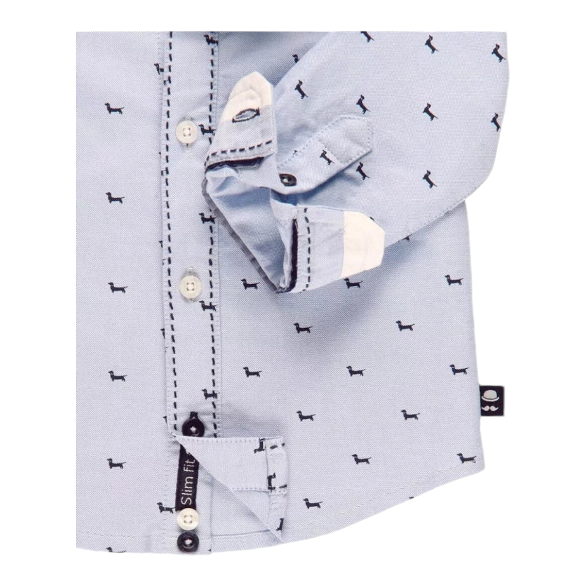 Camisa Azul cielo diseño perritos para bebe Niño BOBOLI