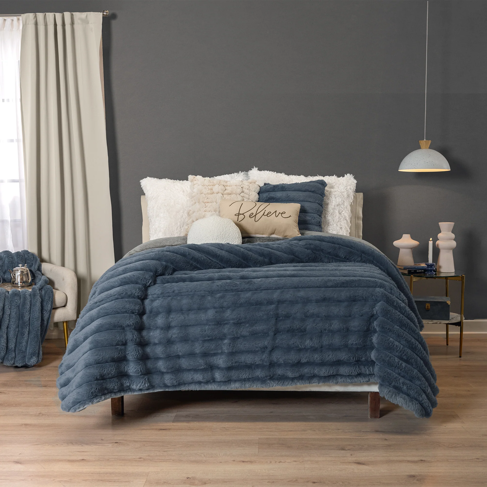 Cobertor Vianney Everest Denim King Size