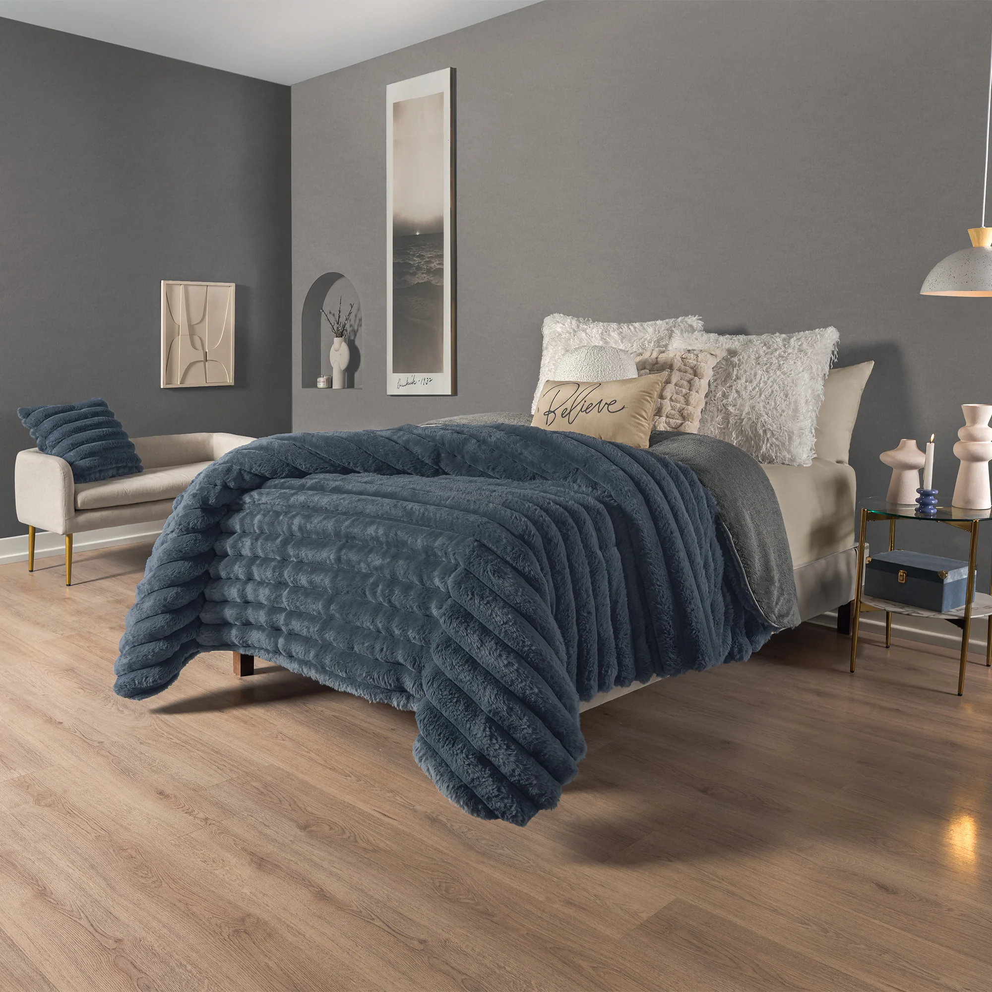 Cobertor Vianney Everest Denim King Size