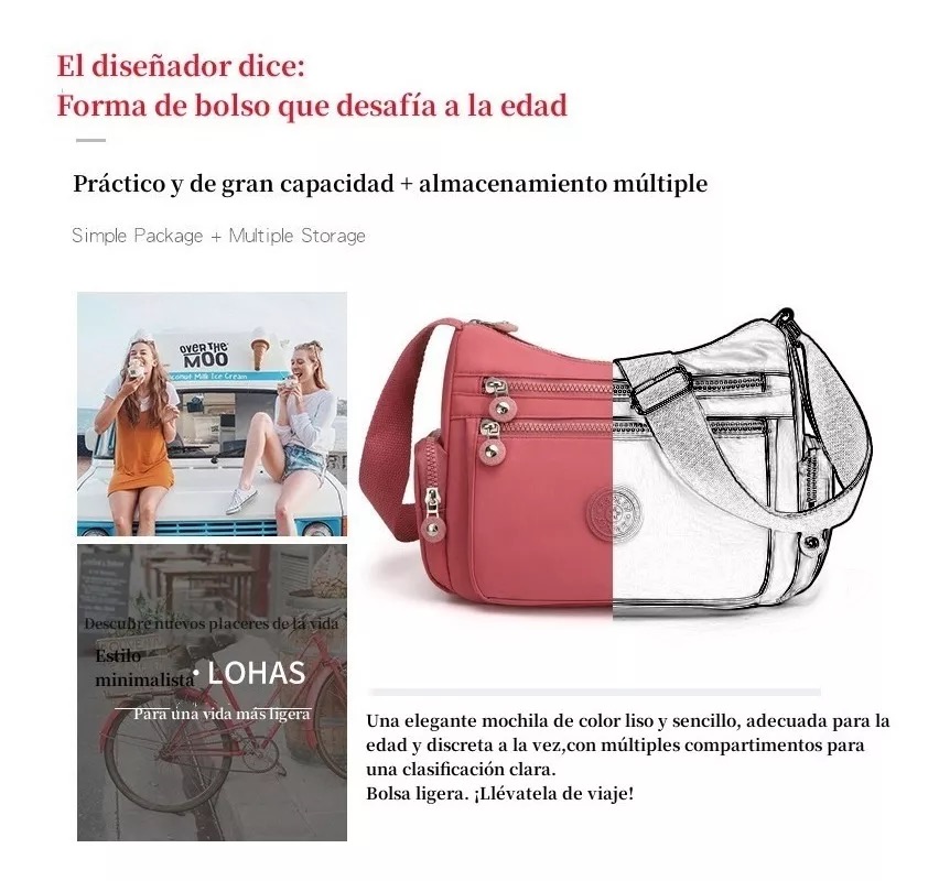 Bolsa Impermeable Dama Bolsa Cruzada Mujer Casual Bolsas