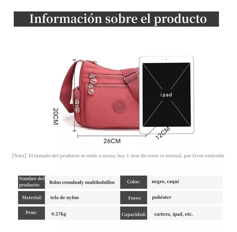 Bolsa Impermeable Dama Bolsa Cruzada Mujer Casual Bolsas