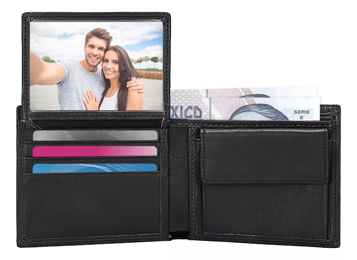 Cartera Caballero Piel Wallet Carteras Para Hombre Billetera