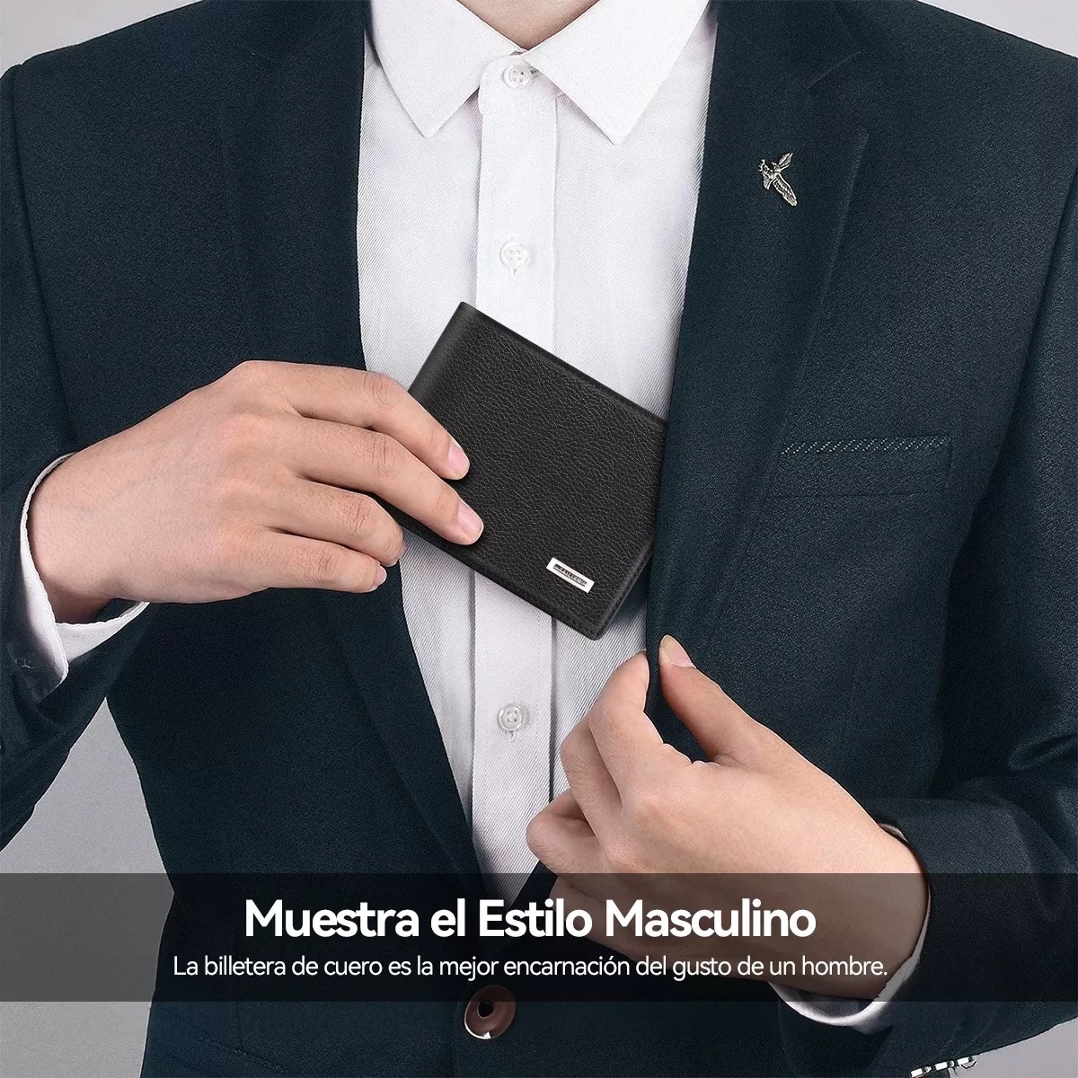 Cartera Caballero Piel Wallet Carteras Para Hombre Billetera