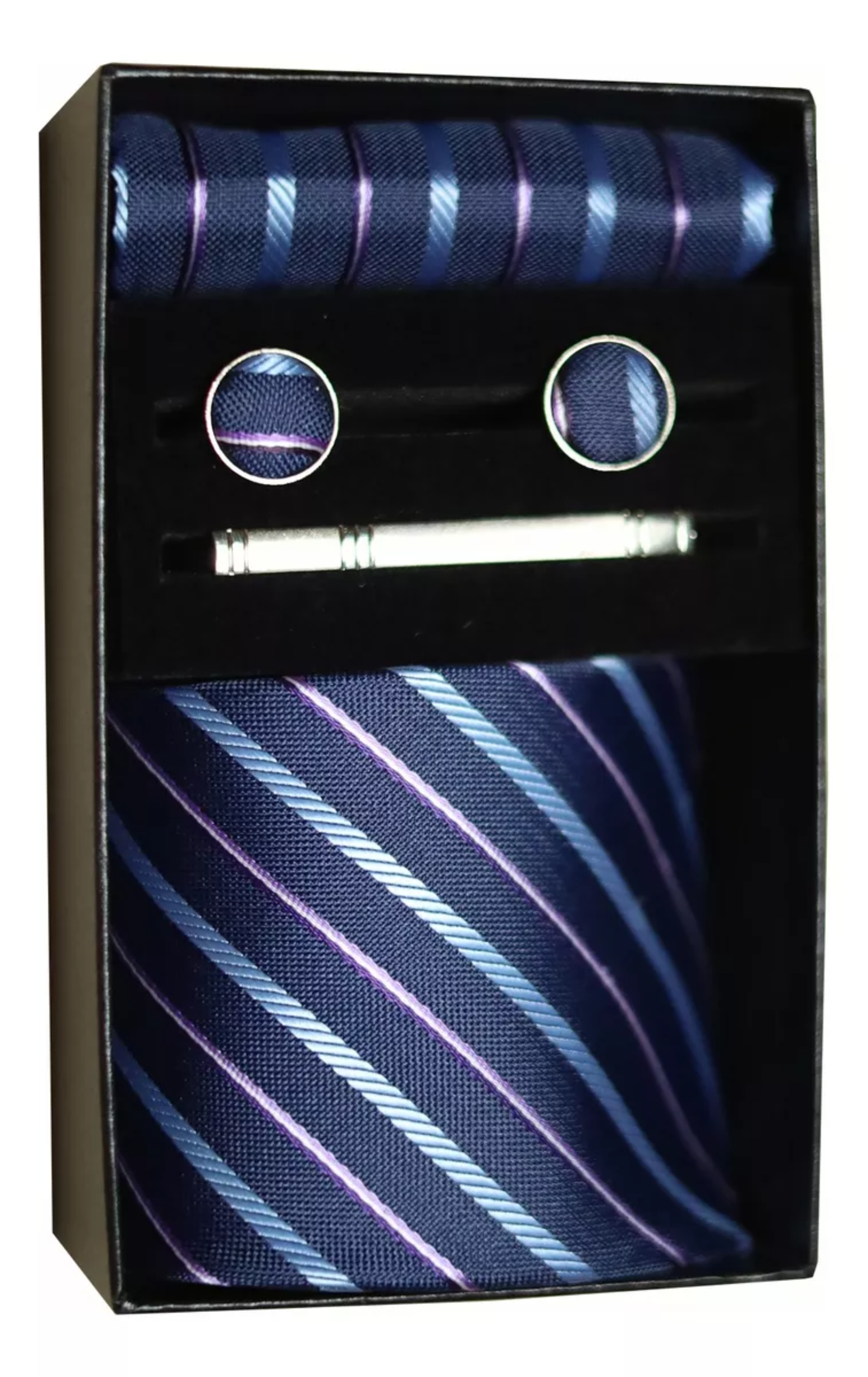 Classic Set Corbata Pañuelo Mancuernilla Hombre 5 Piezas