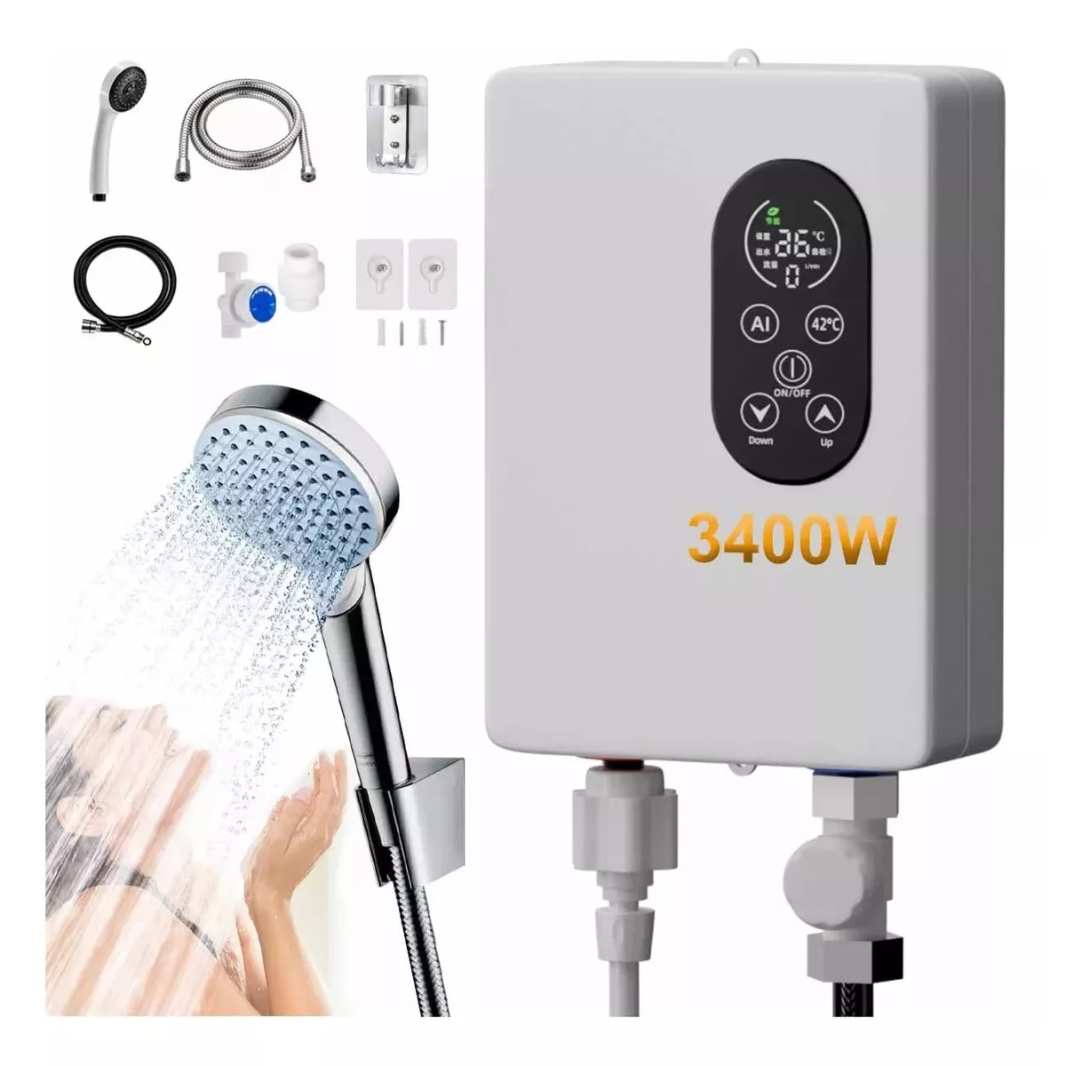 Calentador De Agua Paso Instantaneo 3400 W 110 V