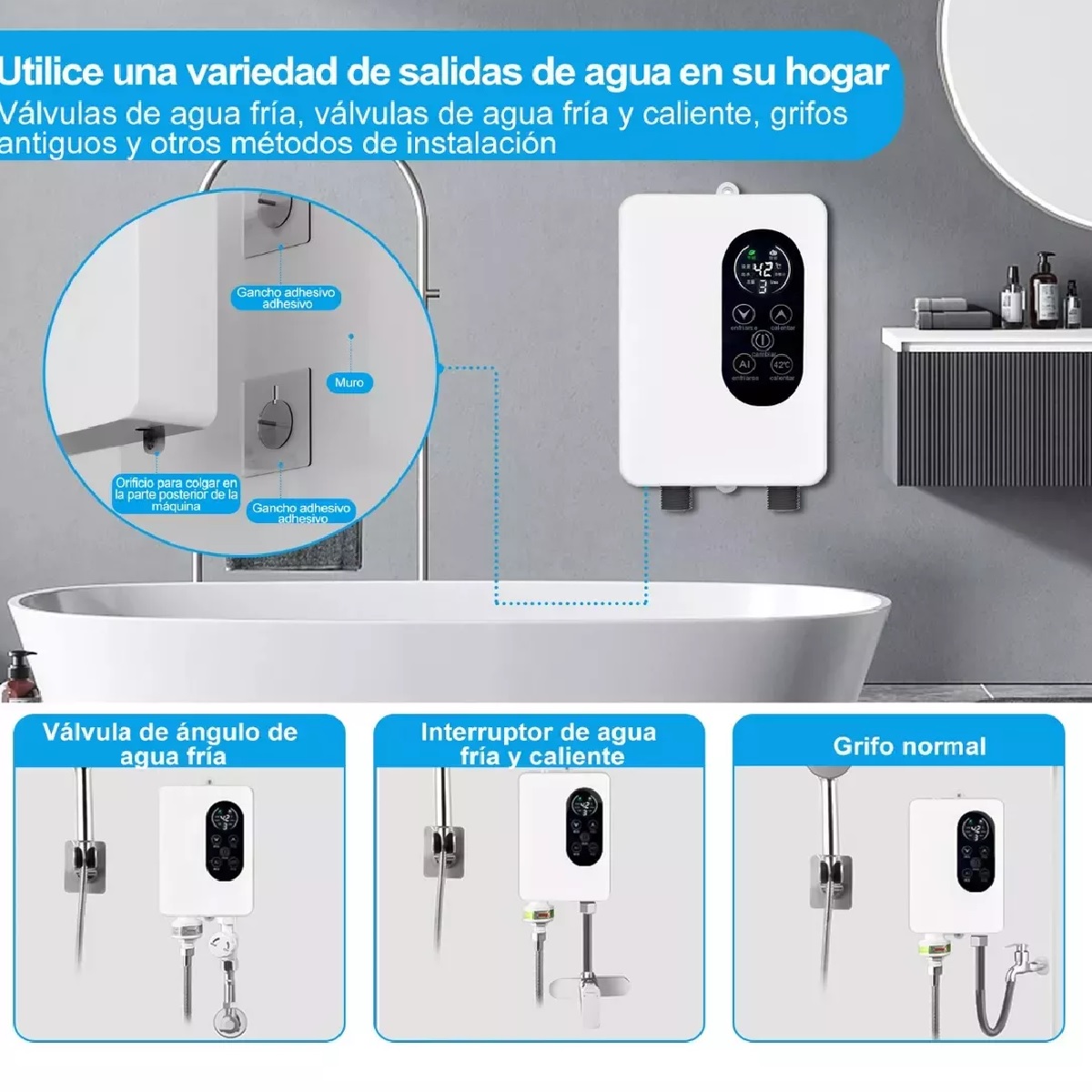 Calentador De Agua Paso Instantaneo 3400 W 110 V