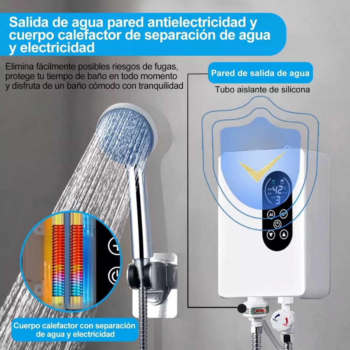 Calentador De Agua Paso Instantaneo 3400 W 110 V