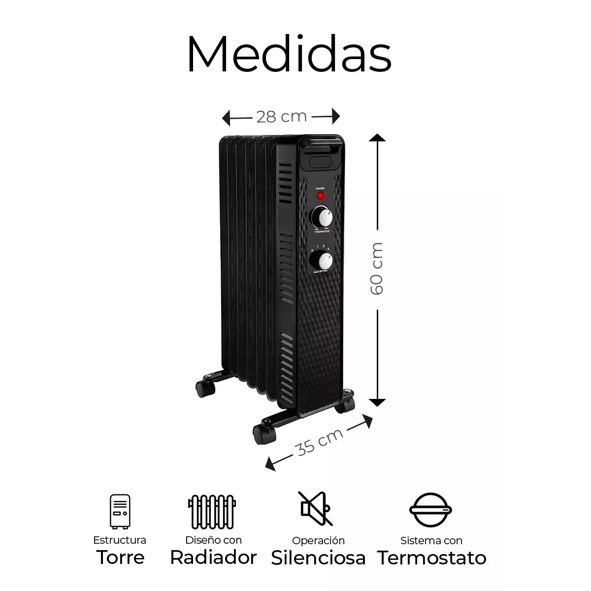 Calentador Calefactor Eléctrico Aceite