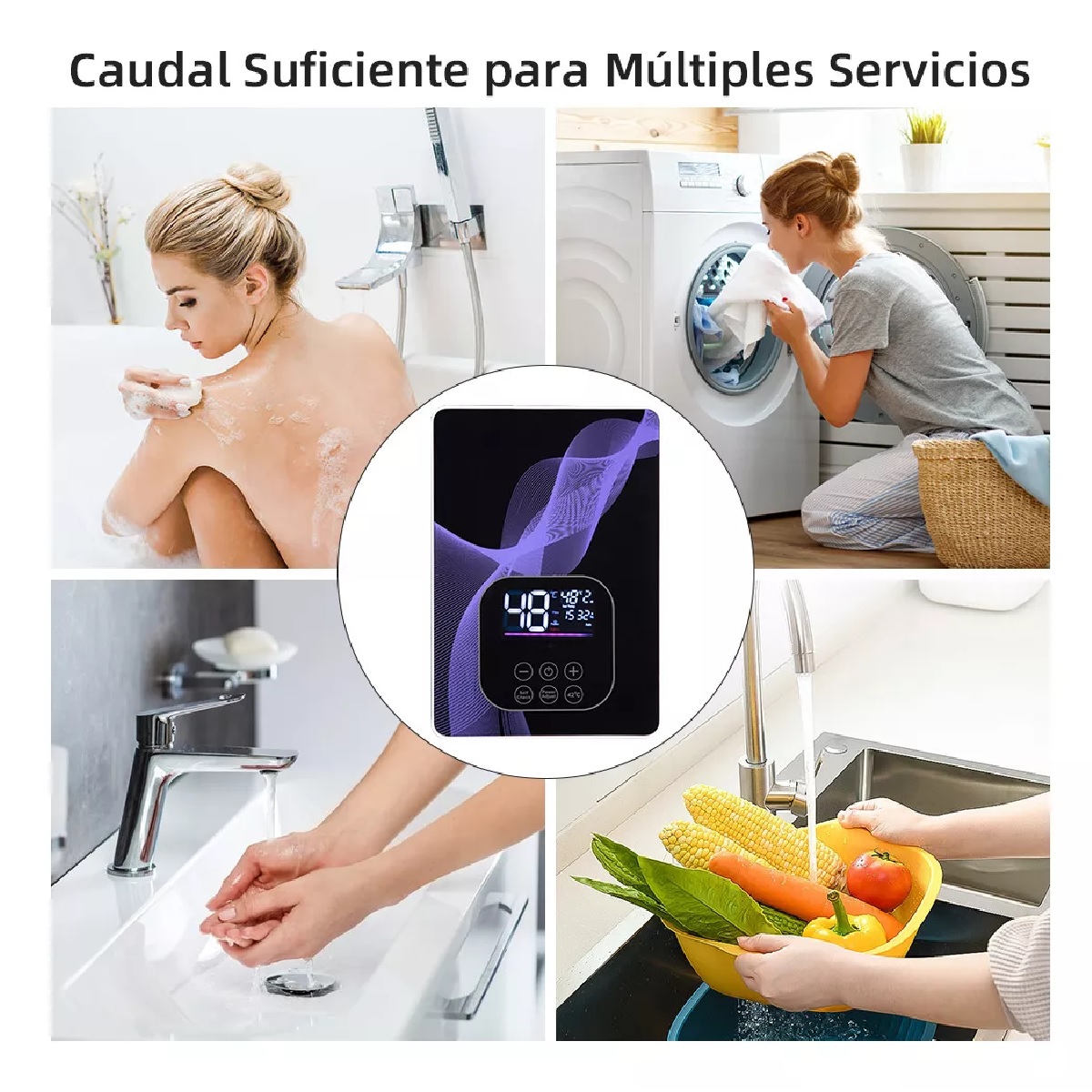 Calentador De Agua Eléctrico YT001 Negro 110V