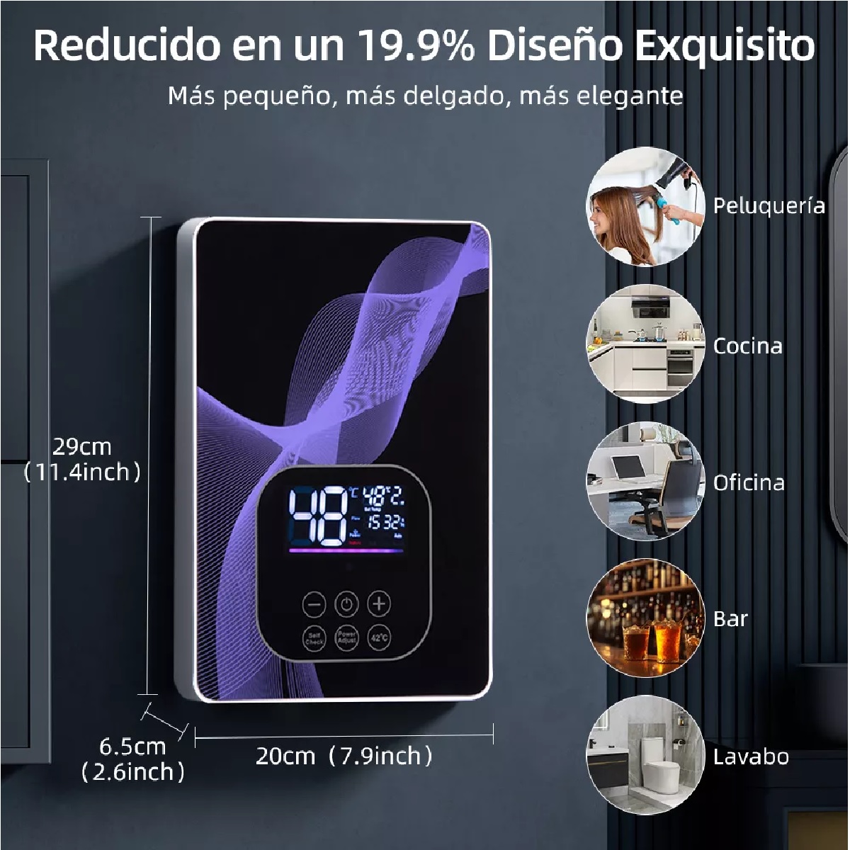 Calentador De Agua Eléctrico YT001 Negro 110V