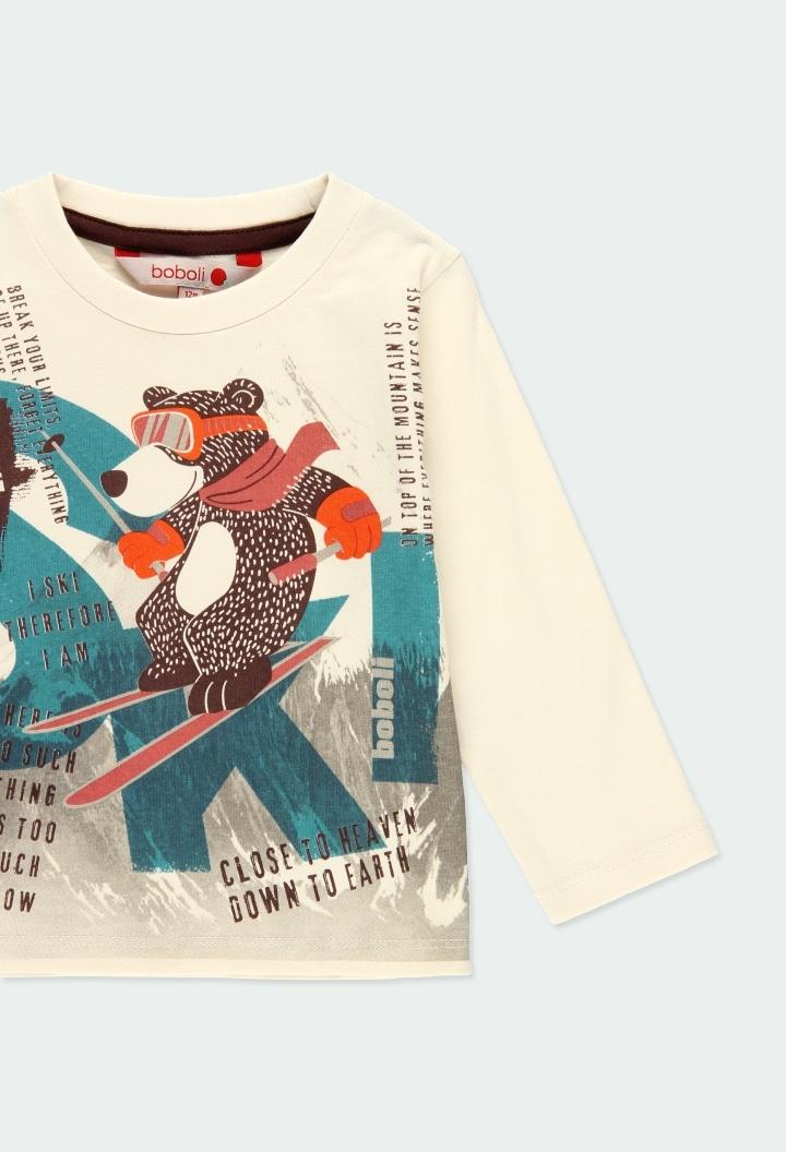 Playera oso nieve de manga larga “BREAK YOUR LIMITS” para niño BOBOLI