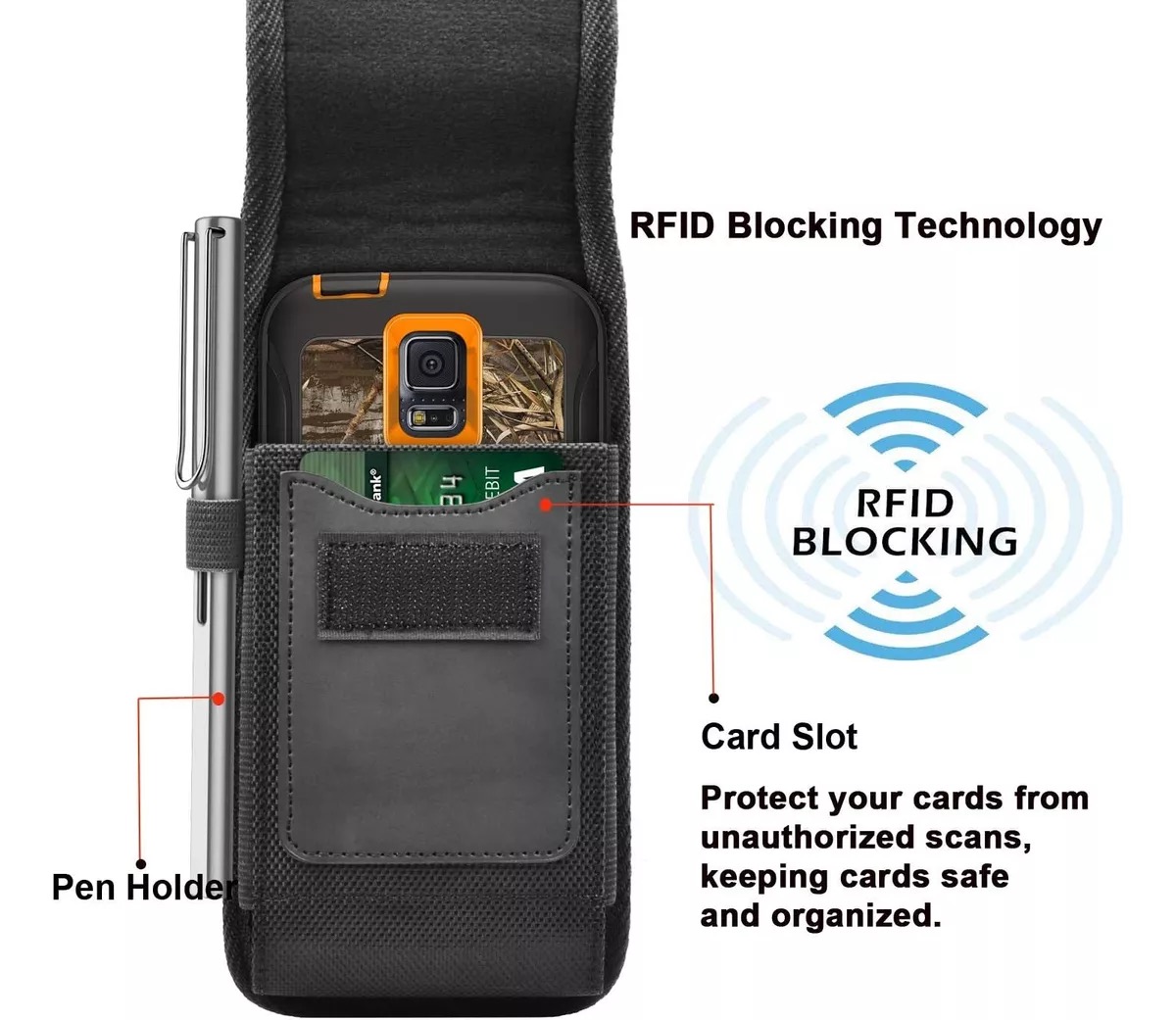 Funda Para Cinturón De Celular Cartera De Nailon Con Clip