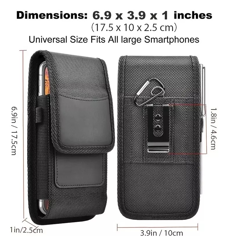 Funda Para Cinturón De Celular Cartera De Nailon Con Clip