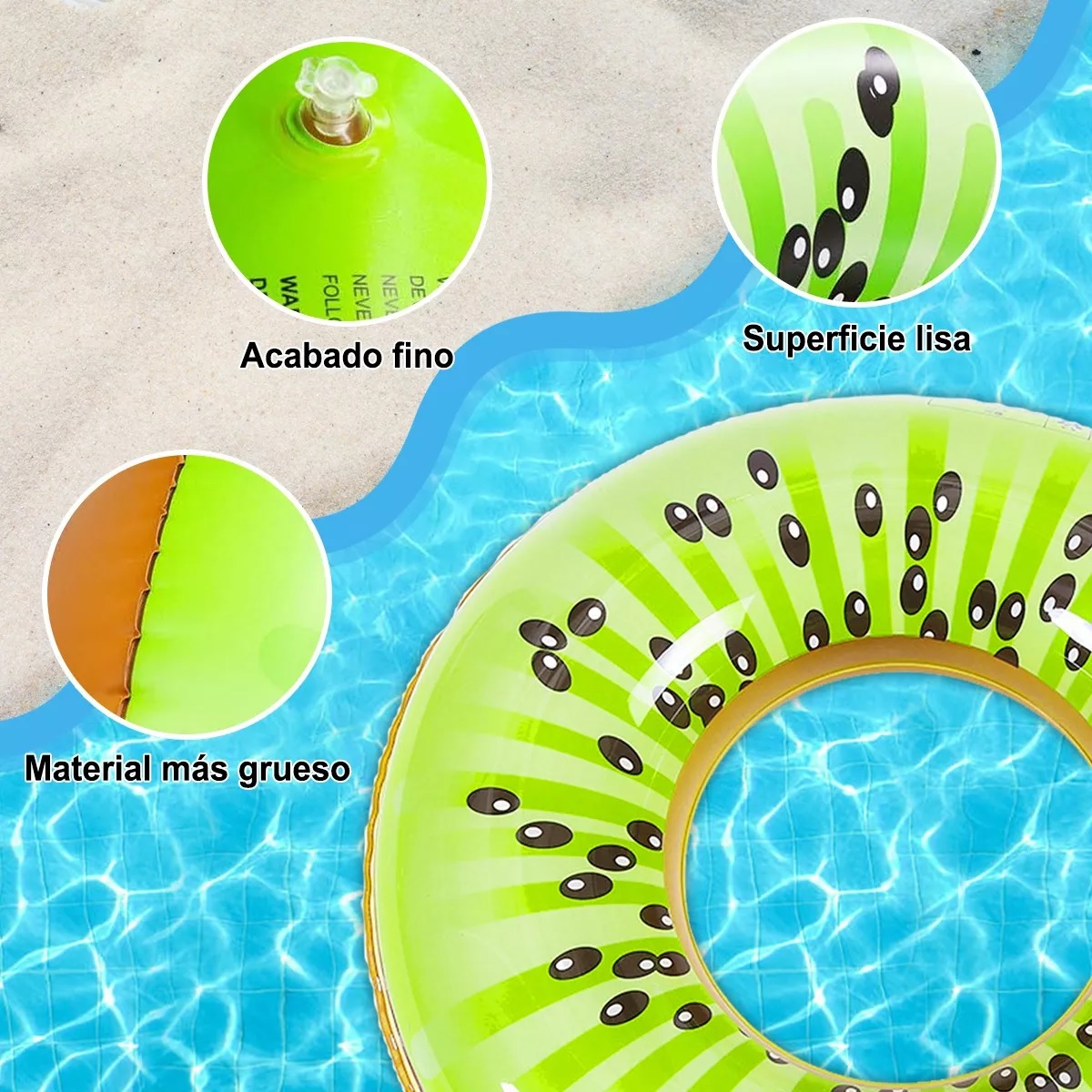 Set 4pzs Salvavidas Inflables 70cm Para Alberca Para Playa Niños