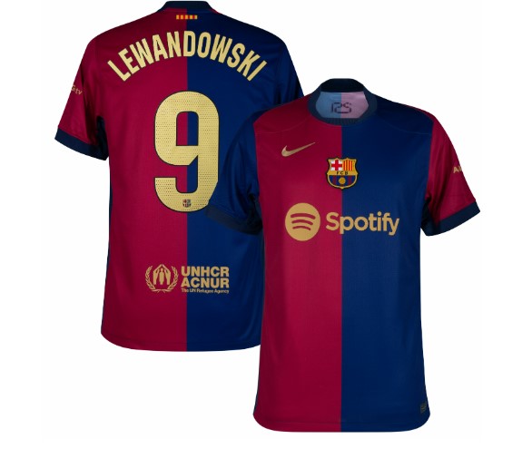 Nuevo! Jersey Barcelona 2024/2025 Titular Local Visca Barca Lewandowski 9 Talla M