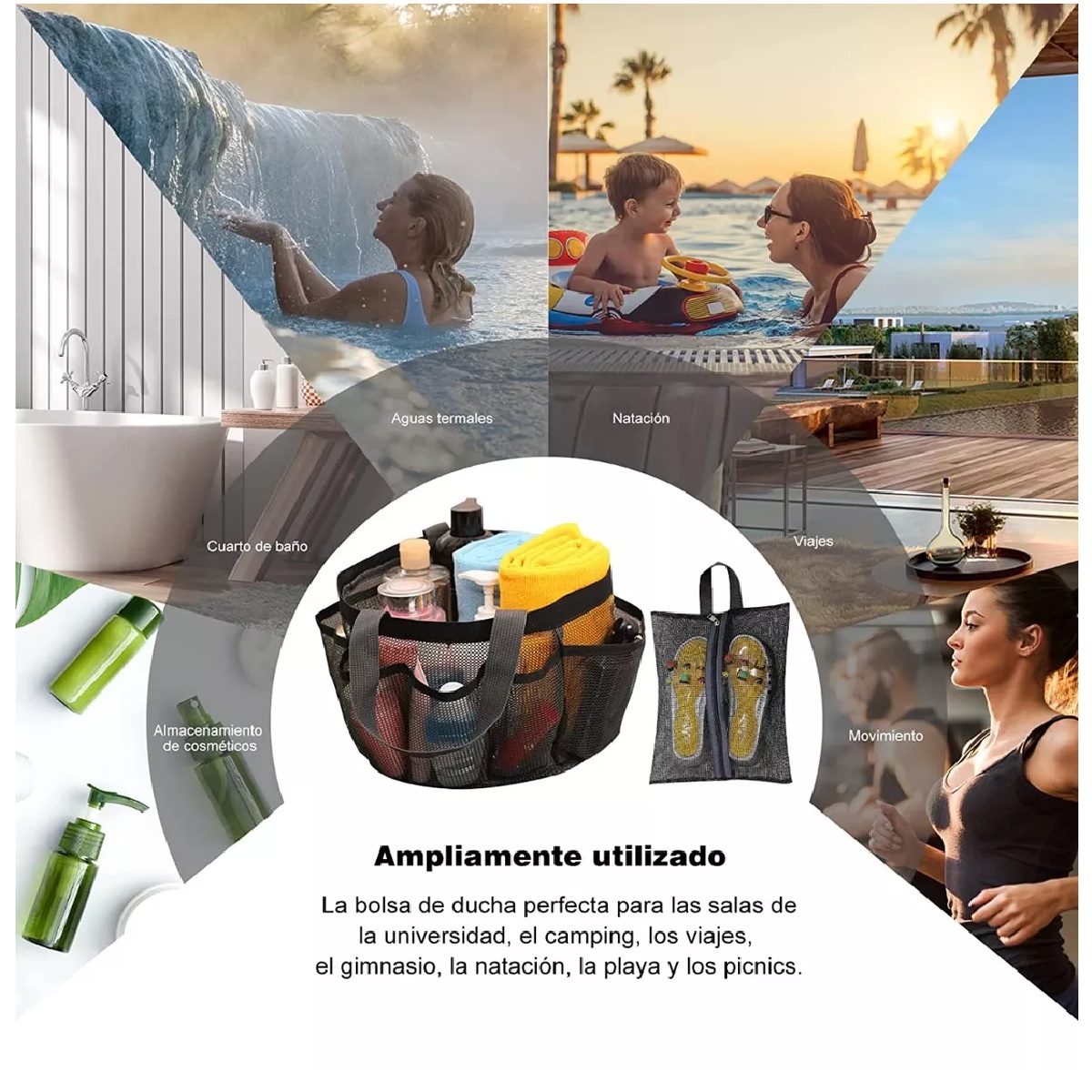 Bolsa De Ducha Portátil Colgante Accesorios De Baño