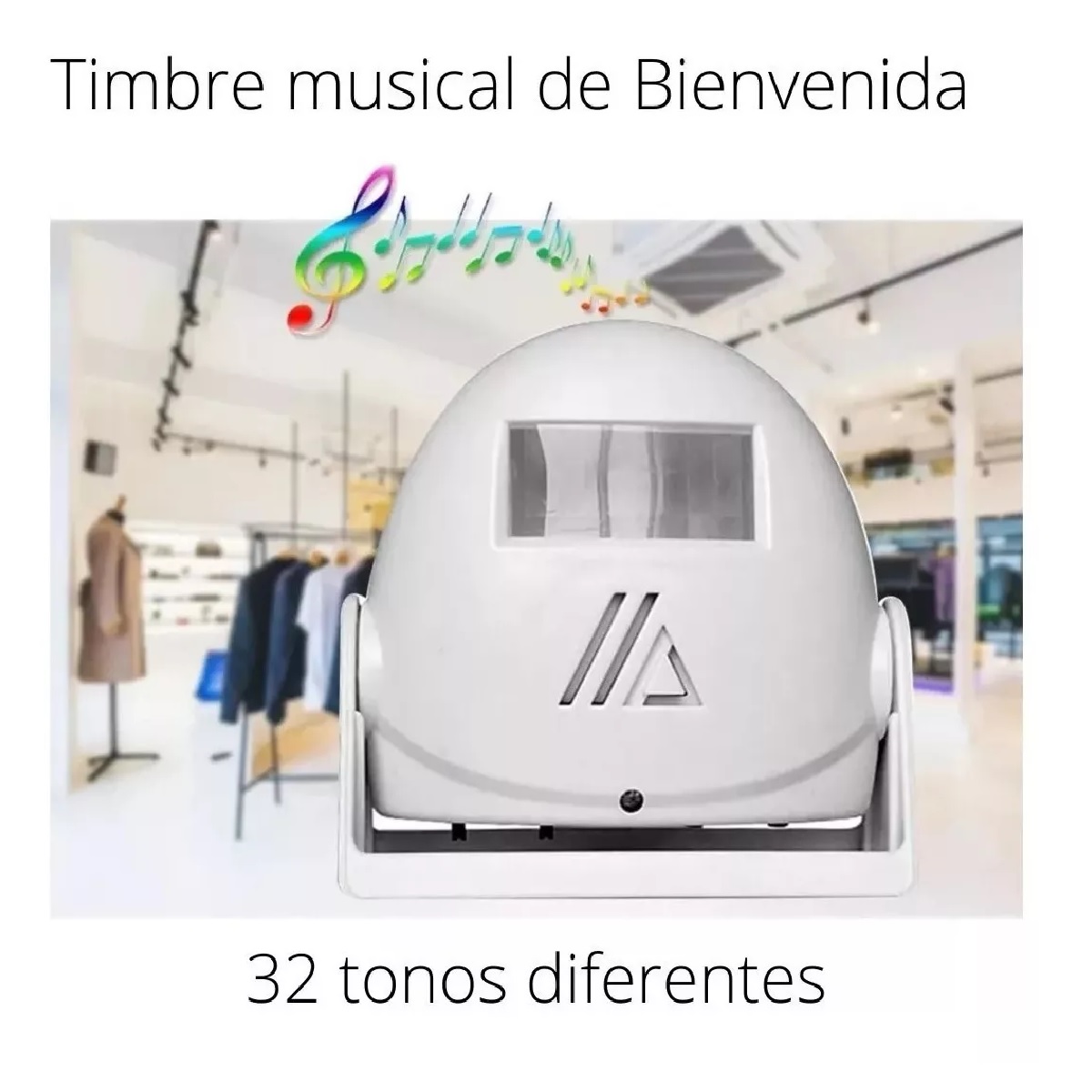 Sensor Detector De Movimiento Timbre Alarma Negocio Tienda