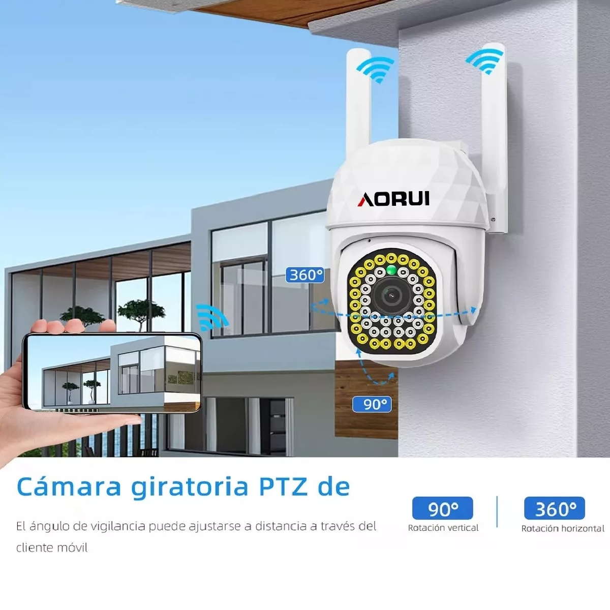 2pcs Cámara De Seguridad Hd Wifi De Visión Nocturna Alarma
