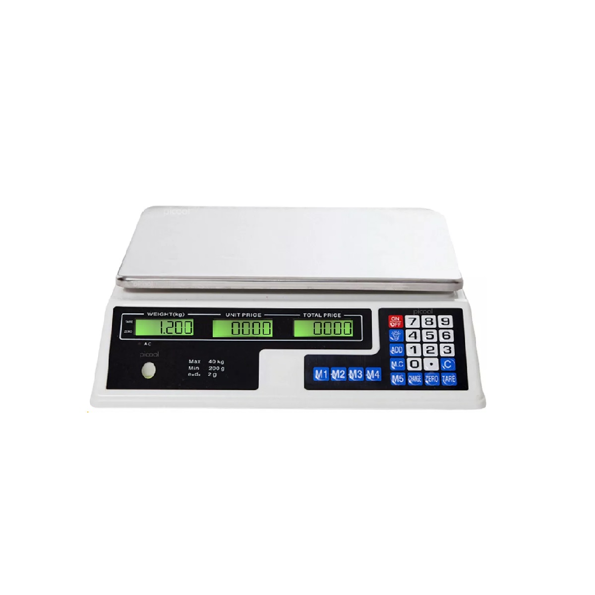 Báscula Comercial Digital 40 Kg Recargable Color Blanco