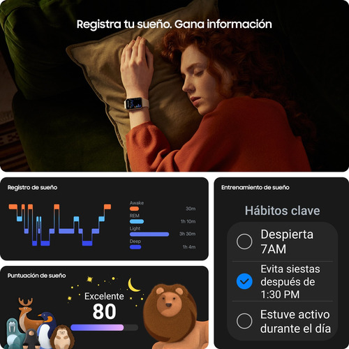 Smartwatch Samsung Galaxy Fit 3 16 Mg Rom 256 Mg Caja Oro rosa Correa Oro rosa Bisel Oro rosa Diseño de la correa Oro Rosa