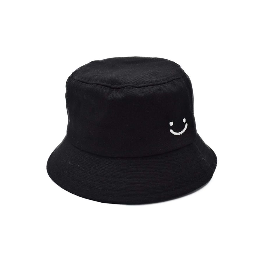 Gorro Bucket Negro con Carita Feliz 
