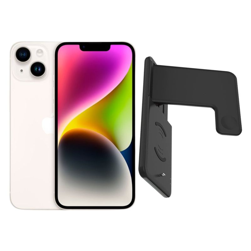 iPhone 14 128GB Blanco E-SIM Reacondicionado Grado A + Soporte Cargador