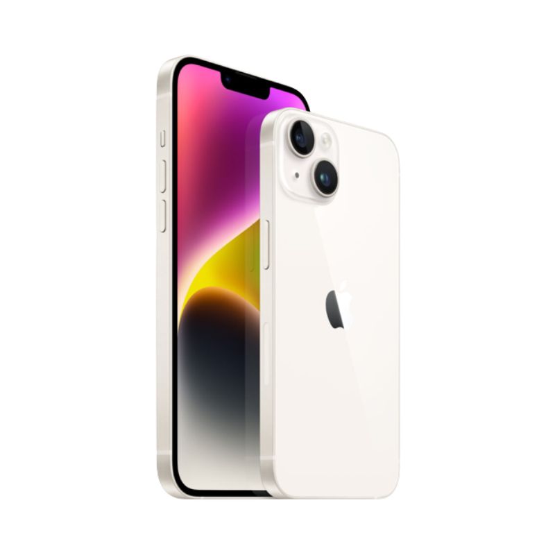 iPhone 14 128GB Blanco E-SIM Reacondicionado Grado A + Soporte Cargador